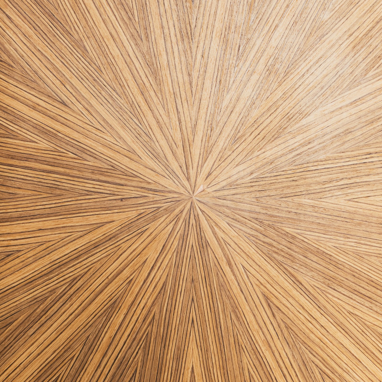 Radial sunburst oak veneer matched to a centre point