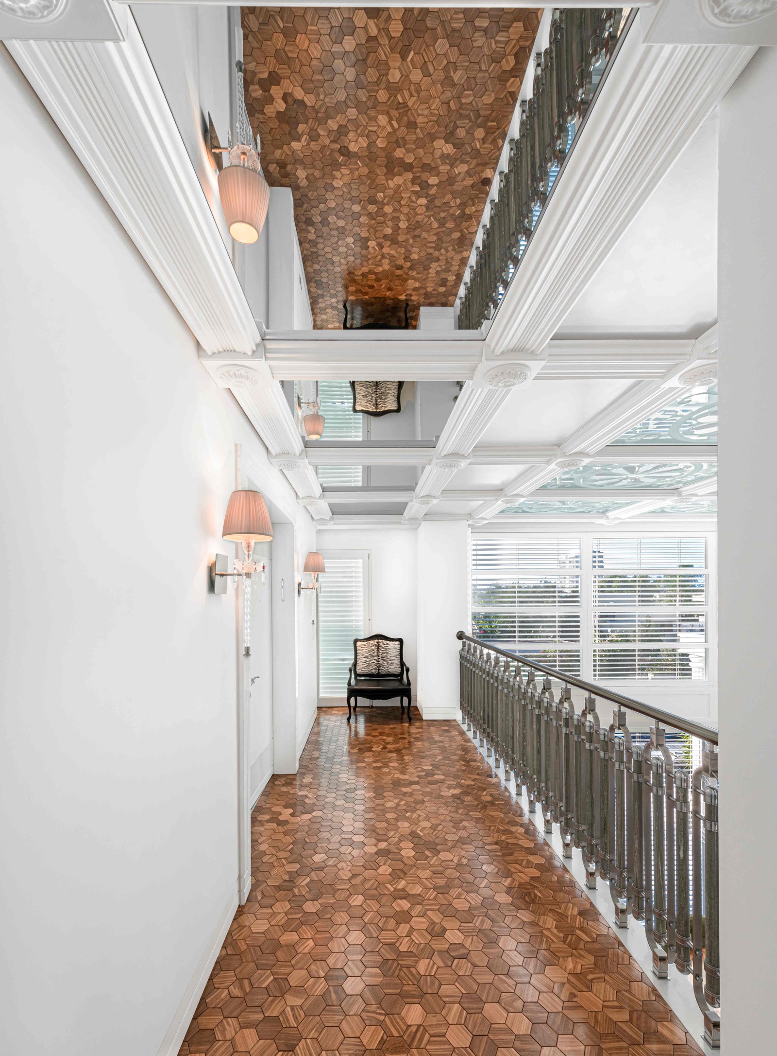 Teak and Laser-Cut Glass